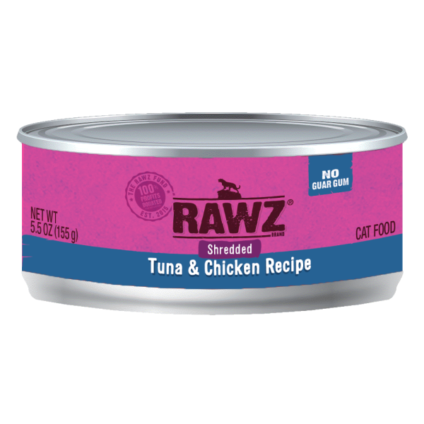 Rawz Shredded Tuna & Chicken Cat Food 吞拿魚及雞肉肉絲貓罐頭 155g X24